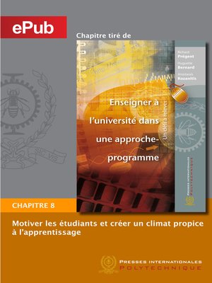 cover image of Motiver les étudiants et créer un climat propice à l'apprentissage (Chapitre)